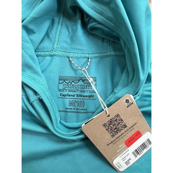 Patagonia Kids' Capilene Cool Silkweight Hoodie Subtidal Blue NWT Size M (10) - Picture 4 of 6